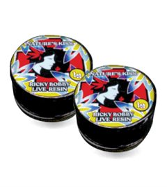 Two jars of Nature’s Kiss Ricky Bobby live resin